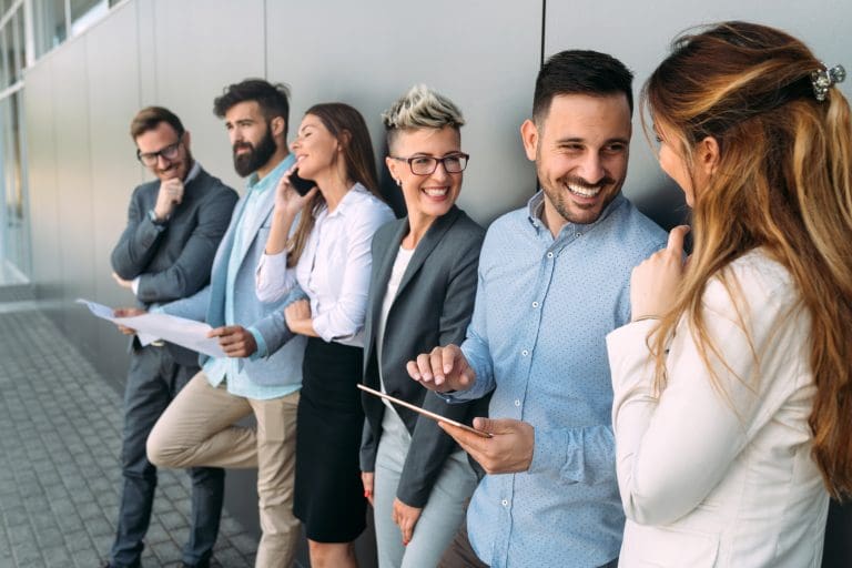 Business people having fun in modern office