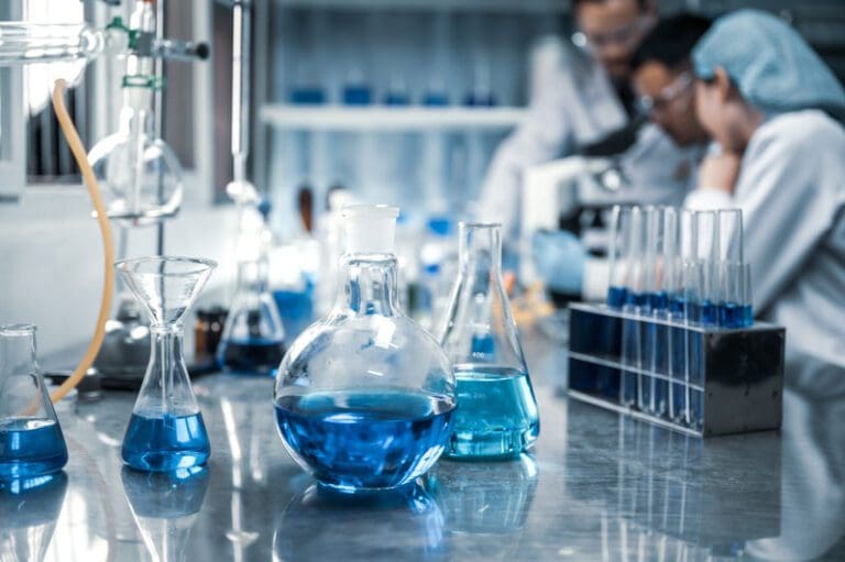 professional health care researchers working in life of medical science laboratory, technology of medicine chemistry lap experiment for hospital
