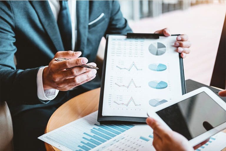 Business Consulting meeting working and brainstorming new business project finance investment concept.