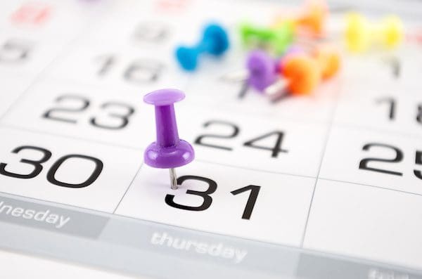 pin on calendar on last date of month, end of month, reports, end of work, deadline