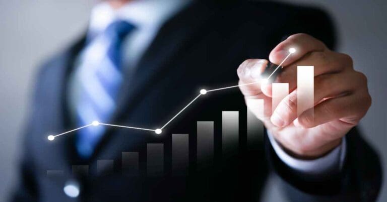 Businessman plan the growth. Investment with financial chart, Growth and successful concept.
