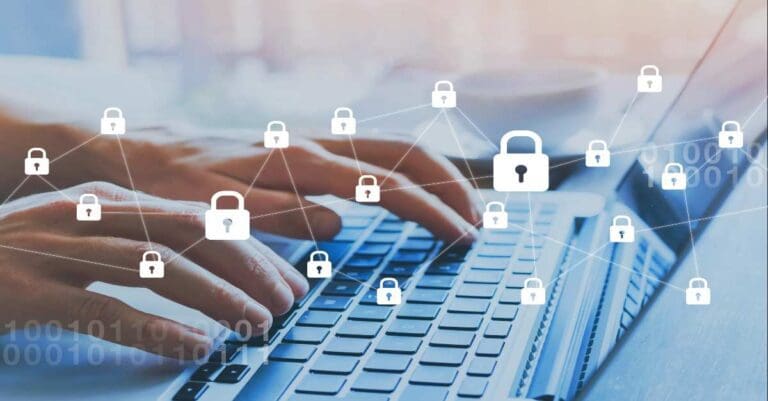 internet security and digital data protection concept, cybersecurity online, cyber security and blockchain concept