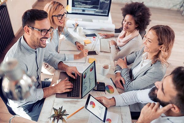 Young business people in modern office