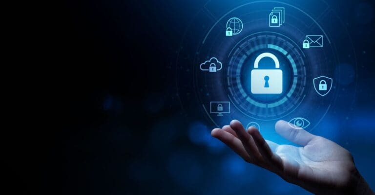 Cyber security Data Protection Information privacy antivirus virus defense internet technology concept.