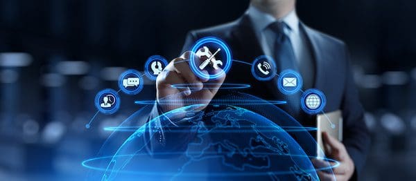 Support customer service business technology concept on virtual screen.