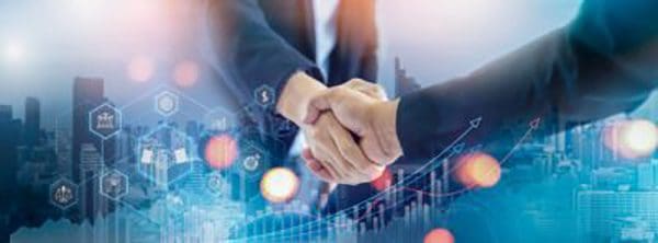 Businessman handshake for teamwork of business merger and acquisition,successful negotiate,hand shake,two businessman shake hand with partner to celebration partnership and business deal concept