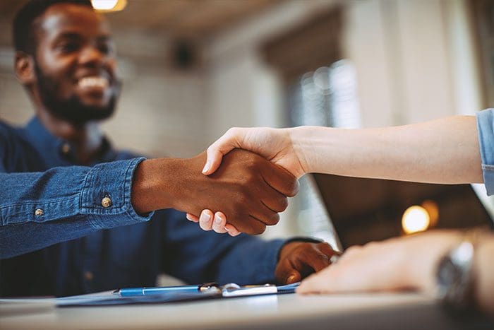 Young black man in a job interview
