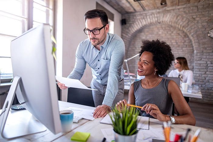 Business people work in the office